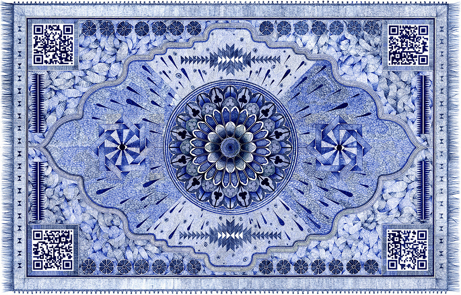 hifructosemag:  Made to match the size of a Muslim prayer rug, Jonathan Brechignac’s detailed