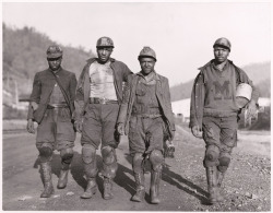 natgeofound:  Miners with knee pads in West Virginia, March 1938.Photograph by B. Anthony Stewart, National Geographic 