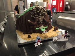 stevencrewniverse:  To celebrate our 100th episode, Christy Cohen made an amazing rice crispy cake gem temple! It was promptly pummeled by a giant hand. 