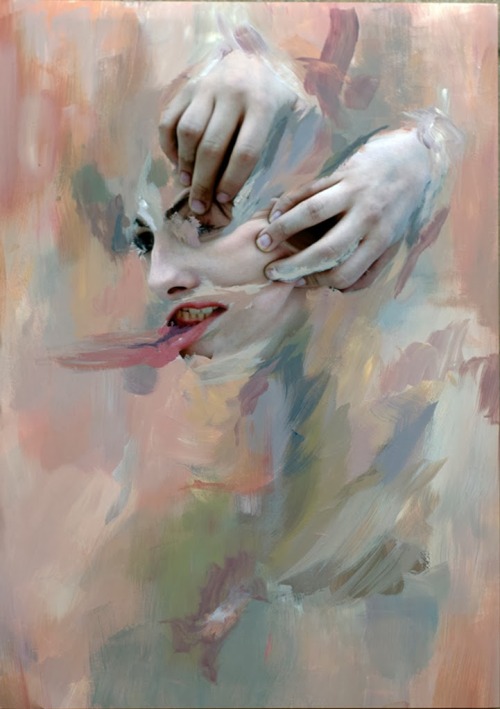 f-l-e-u-r-d-e-l-y-s:  Roseanne Jones: Like appearance affects human perception     For some people, maintaining a positive image can be a lifelong problem.  In a series of paintings called the complex, 19-year-old photographer and media artist Roseanne