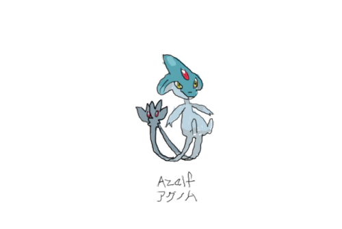 Drew Pokemon With My Left Hand, Azelf, Photoshop.