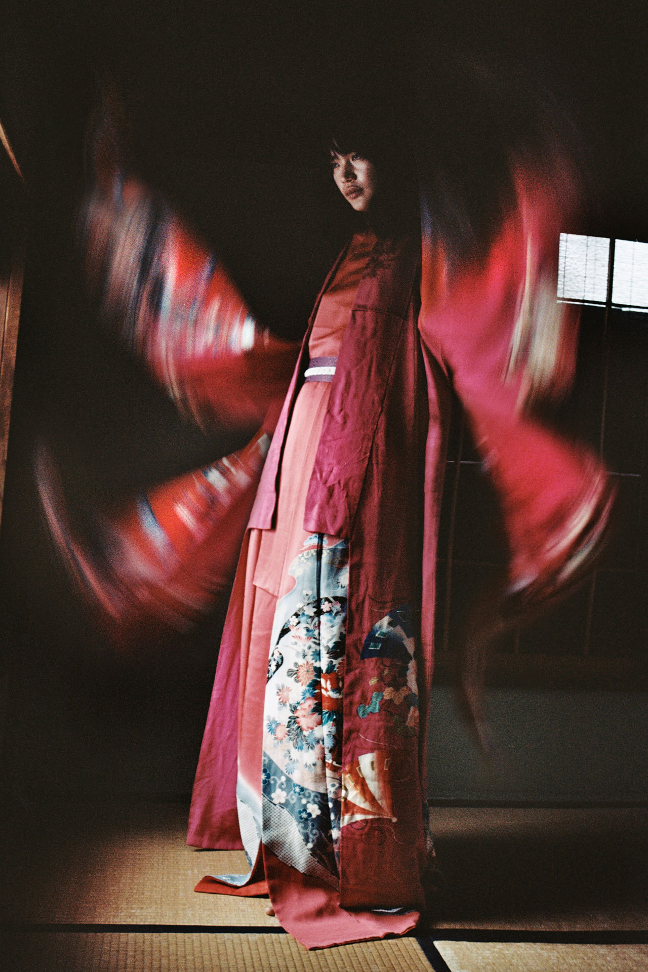 aleworldaddict:‘Kimono Daydreams’  Rina Fukushi by Marie Zucker for Models.com