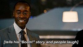 mcufam: Rhodey being a proud action boi