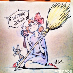 artistabe:Kiki sketch with colored pencils