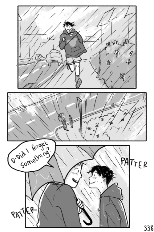heartstoppercomic:chapter 3 - 9couldn’t end this scene without a kiss in the rainread from the begin