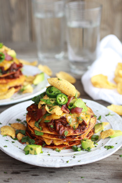 do-not-touch-my-food:  Chicken Chili con Carne Loaded Tostadas