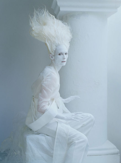 stopdropandvogue:  Tilda Swinton in “Stranger Than Paradise” for W May 2013 photographed by Tim Walker 