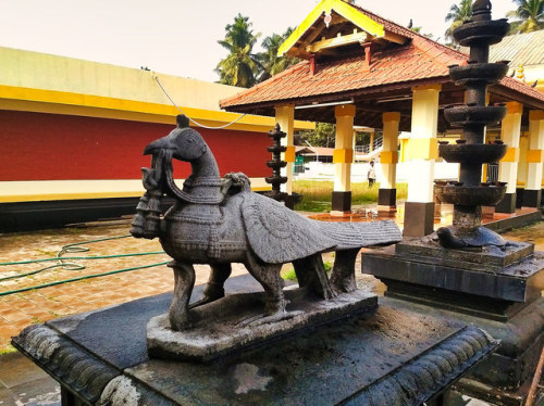 Peacock vahana and deepasthamba, Muruhan shrine, Kerala