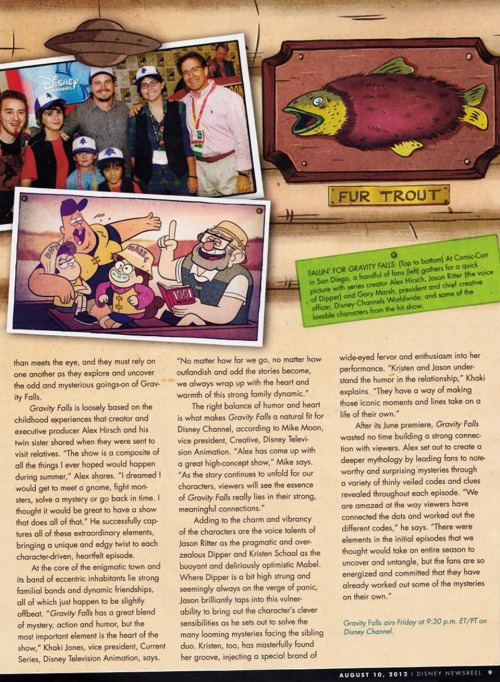 Here&rsquo;s an old article from Disney Newsreel magazine from when Gravity Falls had just premiered