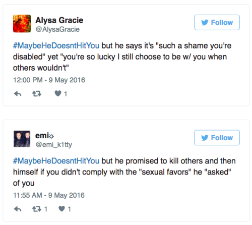 this-is-life-actually: #MaybeHeDoesntHitYou spotlights abuse that isn’t physical Physical violence