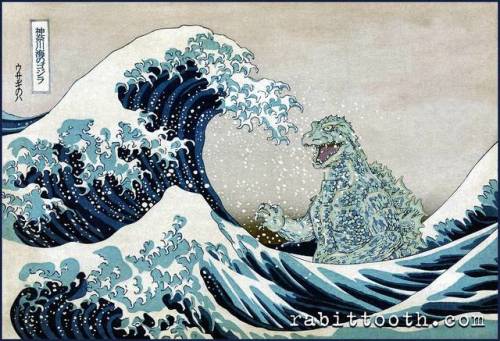 citystompers1:Godzilla Off Kanagawa ( Hokusai / Godzilla ) by Rabittooth
