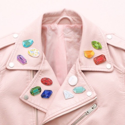 sosuperawesome:Crystal / Birthstone Enamel Pins, by Alphabet Bags on EtsySee our ‘enamel pins’ tag