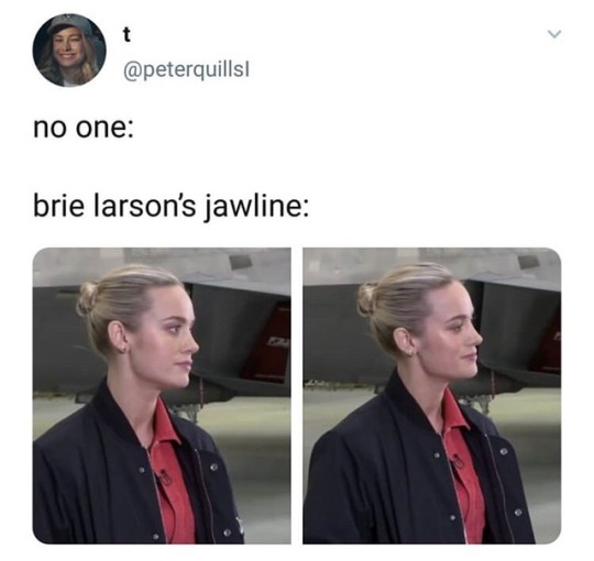 marvelxs-universe:  strong jawlines are me weekness   Weakness: Brie Larson