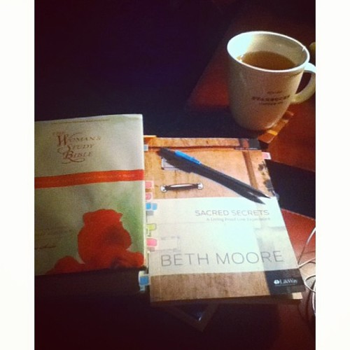 Nothing compares to quiet time with God, on week 2 of Beth Moore women’s study, and a piping h