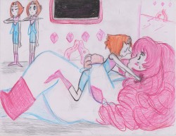 deihiru:  A summary: Pearl accidentally falls on top of Rose, gets her hand stuck into her pink curls, and proceeds to freak out while being uncapable to will herself to move. Rose meanwhile doesn’t know how to react.  Partially inspired by projectomom’s