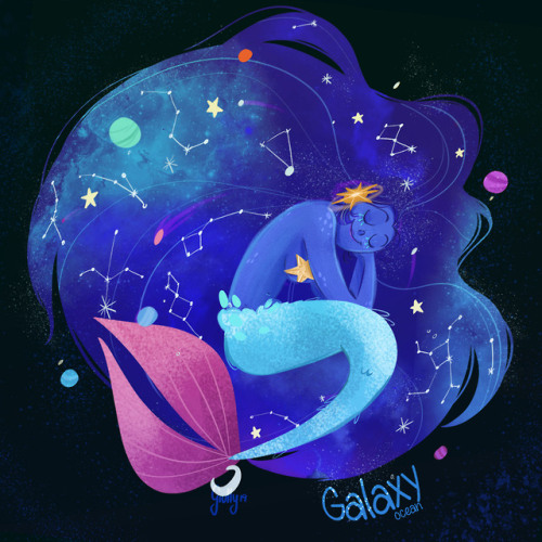 My theme in this #mermay is galaxy ocean ;)