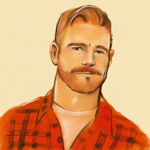 egorodriguez:Playing around with new brushes #sketch #art #watercolour #canvas #ginger #beard #hunk 