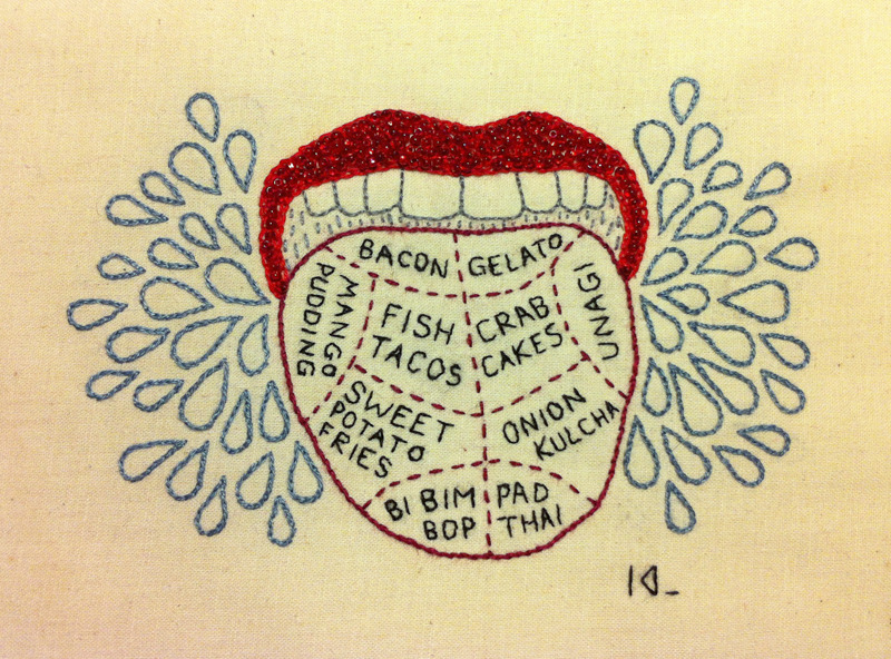 studiolulu:
“ Map of my tongue / beads and cotton embroidery on muslin / 2013
”