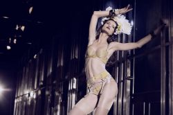blancmagazine:  Bordelle – SS15Riffing off running themes of sexual power play and a fundamental aesthetic of ‘Luxury S&amp;M’, British lingerie ateliers ‘Bordelle’ take us backstage stage and into the boudoir of the working show girl for SS15.