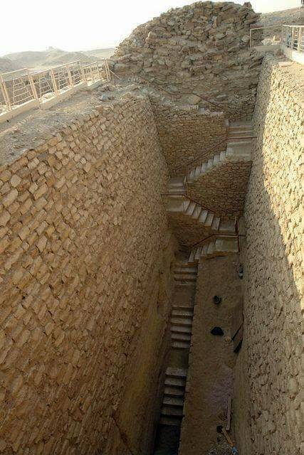 ancientorigins:Stairs in the southern part of the stepped pyramid of Djoser, Saqqara, Egypt