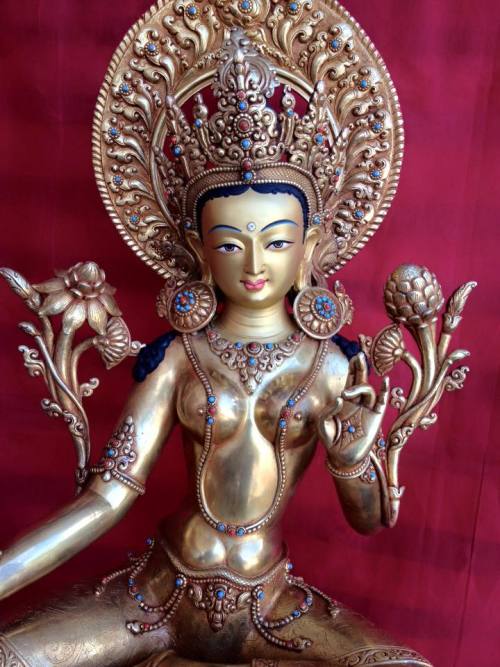 Sita Tara (Green Tara) newari bronze, Nepal
