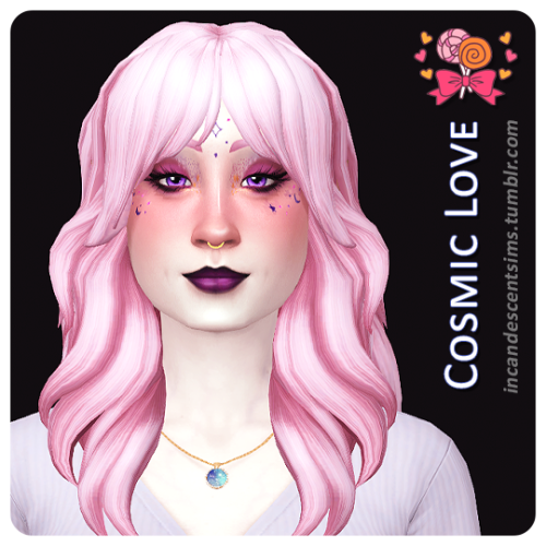 incandescentsims:Candy Shoppe Collection Recolours @kismet-sims’ Cosmic Love, Pluto and Saturn hairs