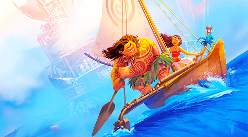 mickeyandcompany:Illustrations from the Moana storybook.