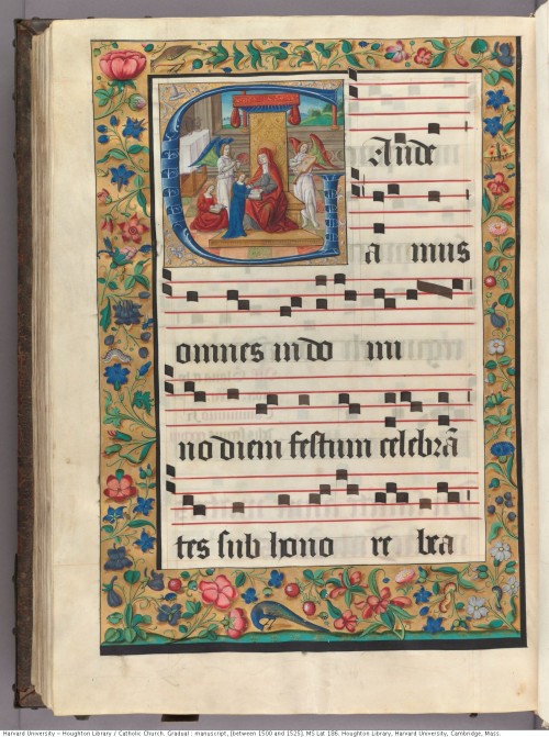 The education of the Virgin Mary, from a Gradual, or choir book, Northern France, ca. 1525. Each pag