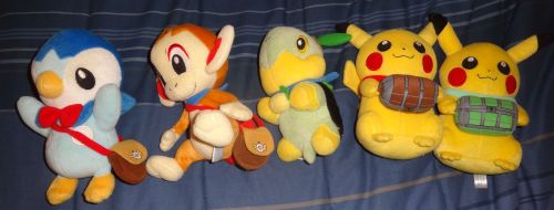 pacificpikachu: Japanese Pokémon Mystery Dungeon plushes, from the Time/Darkness/Sky era.