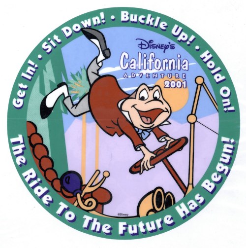 1997 decal and flyer announcing Disney’s California Adventure coming in 2001
