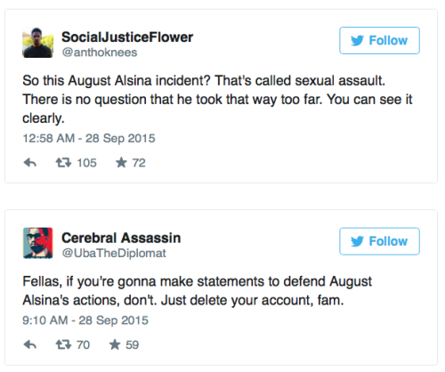 yeahnobutreally: micdotcom: We need to talk about this August Alsina incident. Yes, he groped a fa