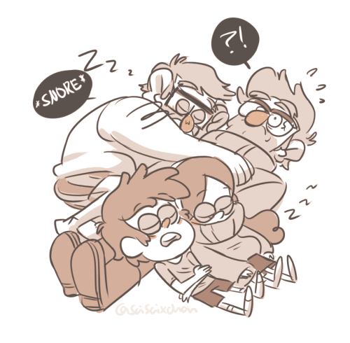 artsycrapfromsai: i wanted to draw a pines family sleep pile Stan was actually facing the other way 