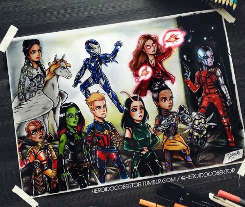 GIRL POWER MARVELValkyrie / Rescue / Okoye / Gamora / Captain Marvel / Mantis / Shuri / Scarlet Witc