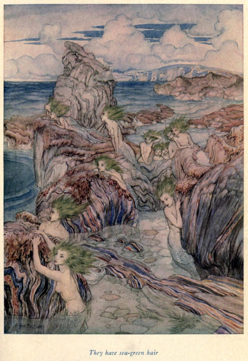 Arthur Rackham (1867-1939), ’…sea-green hair’, “A Wonder Book” by Nat