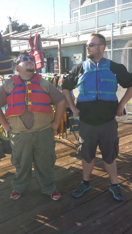 56sentences:  drspikeysinger:  Kayaking  Me and my man on the water.  cuties
