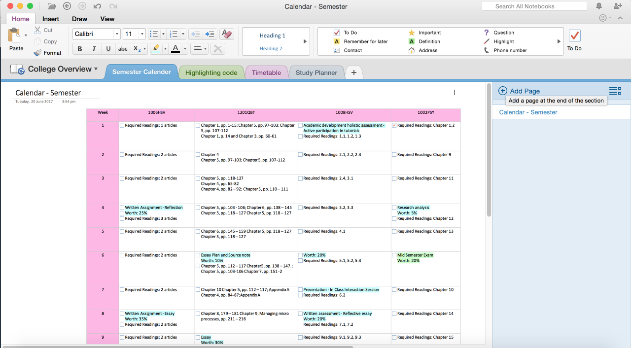 create bullet journal in onenote for mac