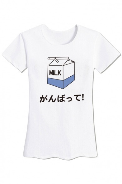 mymindy:Lovely Girl’s Tees CollectionCartoon Cat  //  Cat FishStrawberry Letter  //  Milk PatternPoc