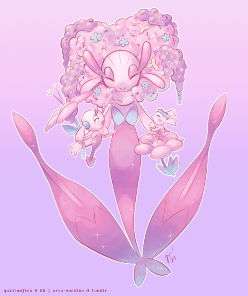 ursa-machina:Mama Florges with her tiny babies. ✿Song inspiration: Sort of Light by Cuushe