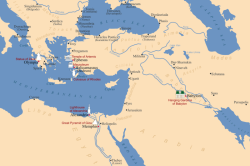 mapsontheweb:  A map showing the location of the seven wonders of the ancient world.