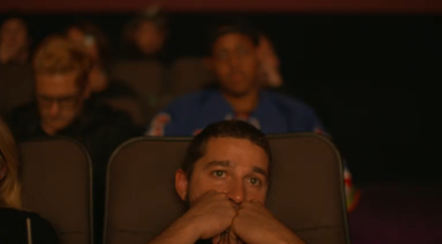 areyoufilmingthis:Shia watching “Transformers: Dark of The Moon” (2011) (yes, that is him sleeping