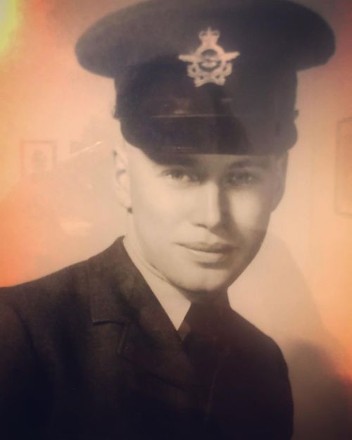 Because he was such a cutie-patootie, here’s my dad as a newly minted RCAF recruit. #familyhistory 
