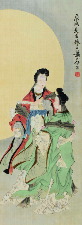 Two women by Ren Xiong, 1850 