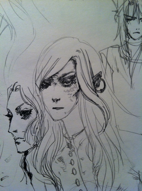 Forgotten Realms sketches the one with the earring is my spellscale/sorcerer dude