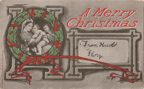  “HA - A Merry Christmas” - Hammond Publishing postcard, c. 1900s.