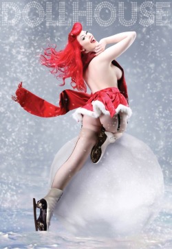 pinup-girls:  Ice skating Christmas pinup