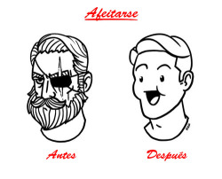 manoranimal:  todobientodobien:  Y eso es así.  Son un ser muy rudo cuando no me afeito … Si claro ajajaja  Translation: shaving, before and after.According to my people I know, this is my case. Therefore, I keep my facial hair as intact as possible.