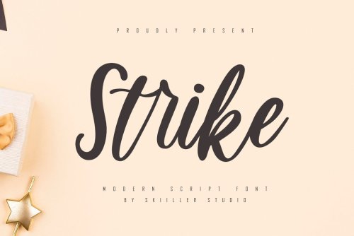 Strike Modern Script Font by skiiller studio