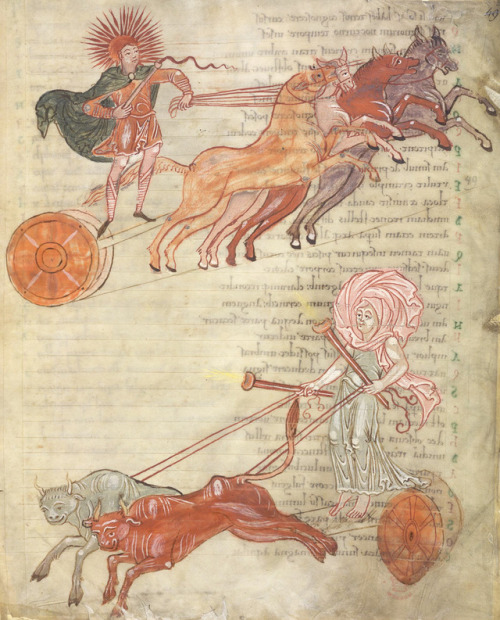 discardingimages: the Sun and the Moon in their chariots astronomical miscellany, Canterbury ca. 105