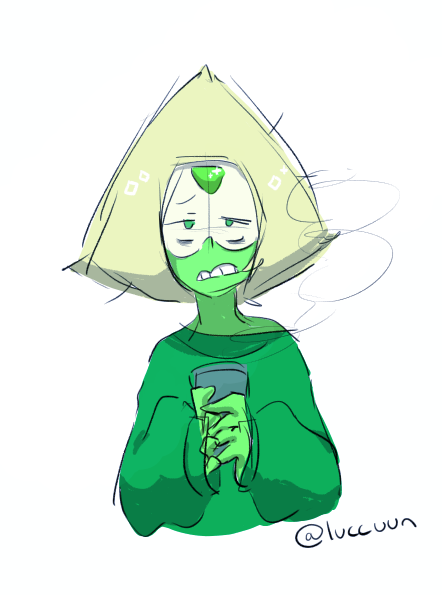luccuun:  It’s been really cold lately so I doodled up a warm Peridot to cheer