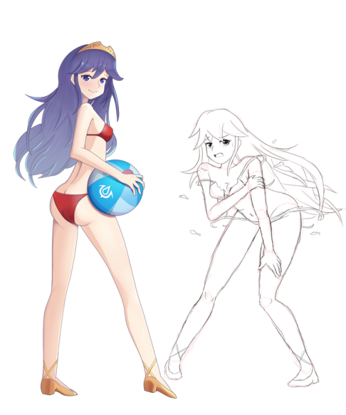 zelc-nsfw:Summer Lucina isn’t in FEH, so I’m drawing variants of her